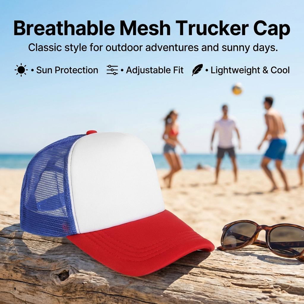 Breathable Sponge Mesh Baseball Cap Adjustable Unisex Hat Lightweight Sun Protection for Outdoor Sports Travel Casual Daily Wear