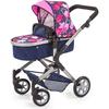Doll Stroller Neo Star Bayer Design - Blue and Pink Stars - Convertible Into a Pushchair