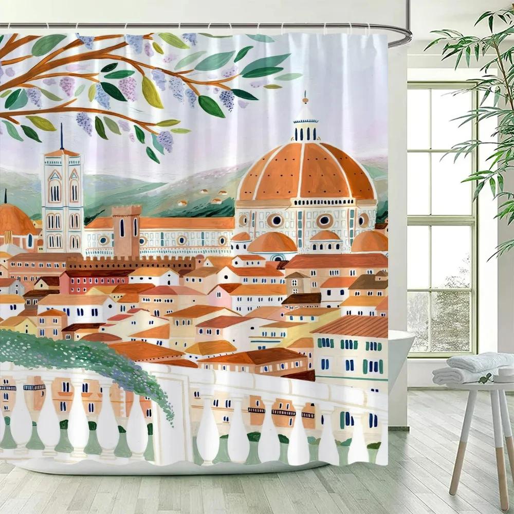 Travel Shower Curtains Bathroom Curtain for Quarto Folding Partition Accessories Bath Bedrooms Houses Rooms Waterproof the Home