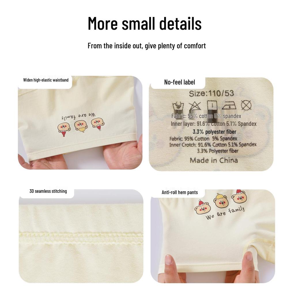 Boys' Pure Cotton Boxer Briefs for Toddlers and Kids - No Wedgies, Comfortable Four-Corner Design