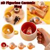 Hand Painted Ceramic Mug 3D Figurine Design Novelty Coffee Cup Cute 3D Figurine Mug  Halloween