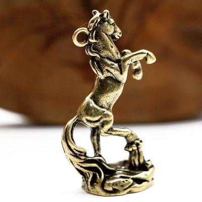 Creative Chinese Style Zodiac Horse Figurines Solid Brass Antique Horse Miniature 3D Simulation Animal Ornament Animal