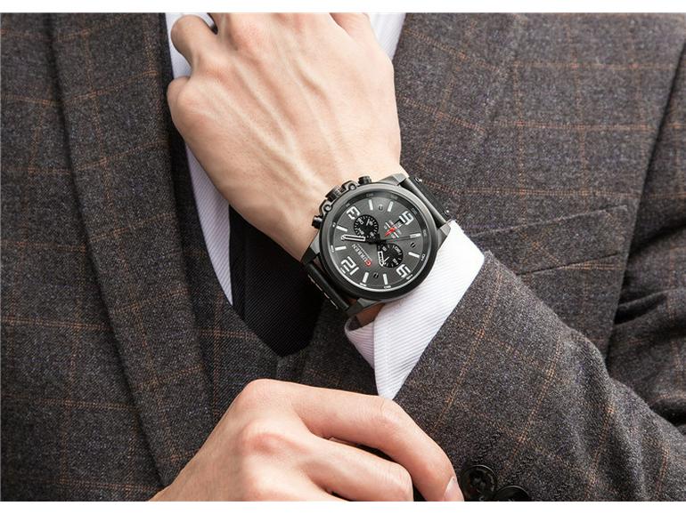 CURREN 8314 Pánské multifunkční sportovní chronografové vodotěsné křemenné hodinky