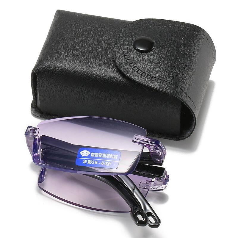 Folding Reading Glasses Men Women Diamond Cut Blue Light Blocking Rimless Eyewear Farsight Eyeglasses Diopter +1 .0 To +4 .0