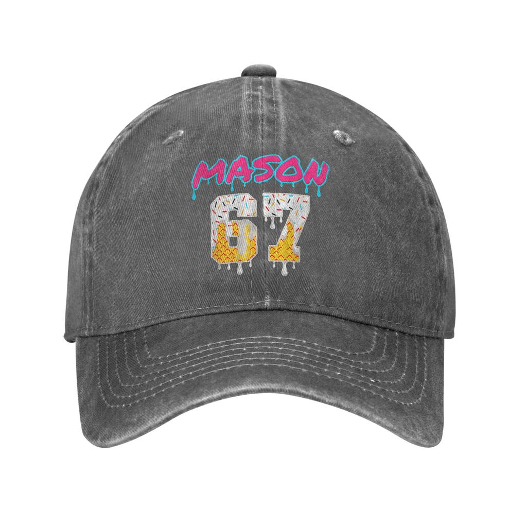 Six Seven Ice Cream Drip Sport 67 Fun Mason Meme Washed Baseball Cap Sun Trucker Hat Summer Male Outdoor Sport Snapback Cap