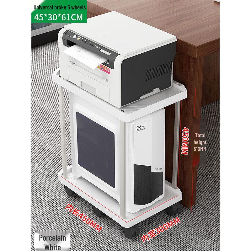 Multi-layer Mobile Storage Rack with Brakes for Office/Home