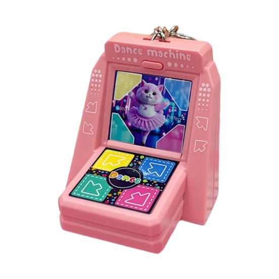 Mini Arcade Dance Machine Keychain with Music Reaction Training Handheld Game Console Kids Adults Battery Operated Dance Game Machine Keyring Toy