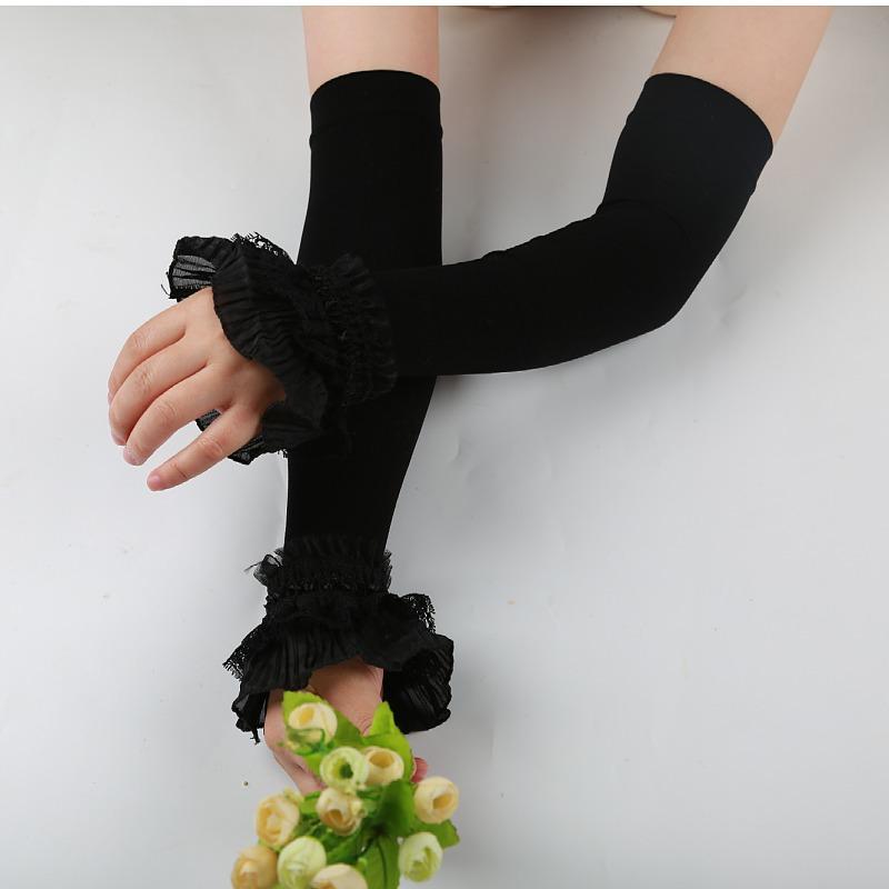 Ice Silk Women's Summer Flare Sleeve Sun Protection Gloves