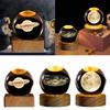 Led Crystal Table Lamp Bedroom Usb 3D Moon Galaxy Globe Night Light Kids Xmas Decor Crystal Ornaments Decoration New