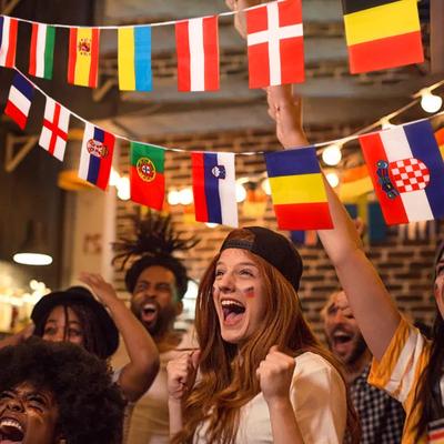 2025 Europe Countries Flag Europe Football Cup Country Flag Bunting National String Flags Banner Football Event for Party Decor