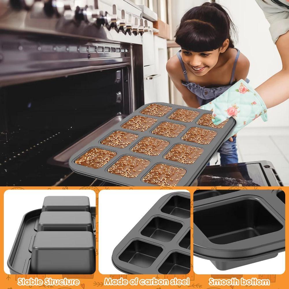 Square Shape Mini Loaf Pan 12 Cavity Muffin Baking Pan Muffin Cupcake Pan  Kitchen Gadgets