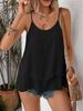 Canottiera Cami Casual da Donna Taglie Forti, Monocolore, Doppio Strato, Svasata, Spalline Sottili