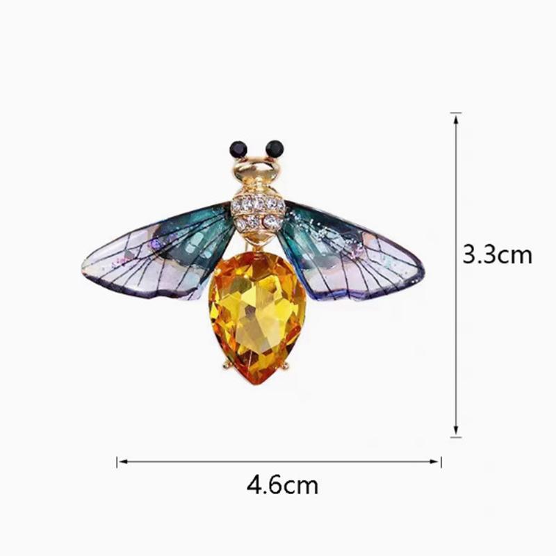 Versatile Cartoon Bee Brooches For Women Girls Exquisite Cute Pins Temperament Shiny Corsage Clothing Accessories Gifts