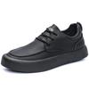 Casual Sports Shoes, Leather Shoes, Anti-slip Flat Shoes, Men's Spring and Autumn Breathable Vulcanized Shoes, Large Size
