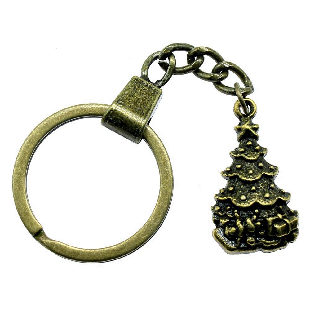 Christmas Snowman Charm Keychain Winter Holiday Key Ring 30mm Ring