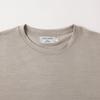 HITOYOSHI Short Sleeve Crew Wool Men's T-Shirt, 9153, Neck/Beige/XL, 100%