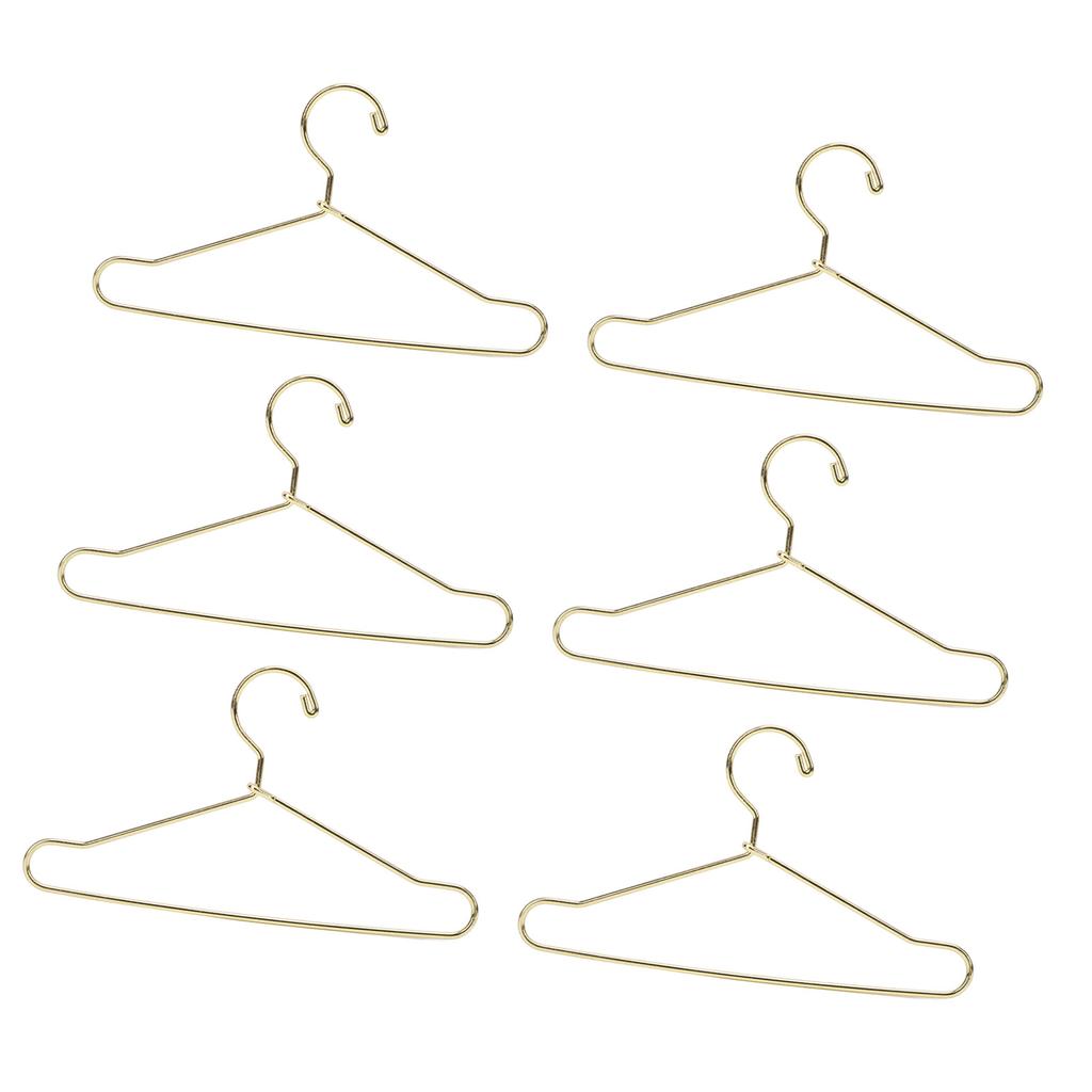 10Pcs Doll House Clothes Hanger Stainless Steel Cute Doll Garment Hanger Outfit Holders 100mm