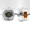 LED Headlight Projector Lens Dual Halo Angel Eyes with Devil Effect for Car & Motorcycle High/Low Beam DRL Strobe Mode Support