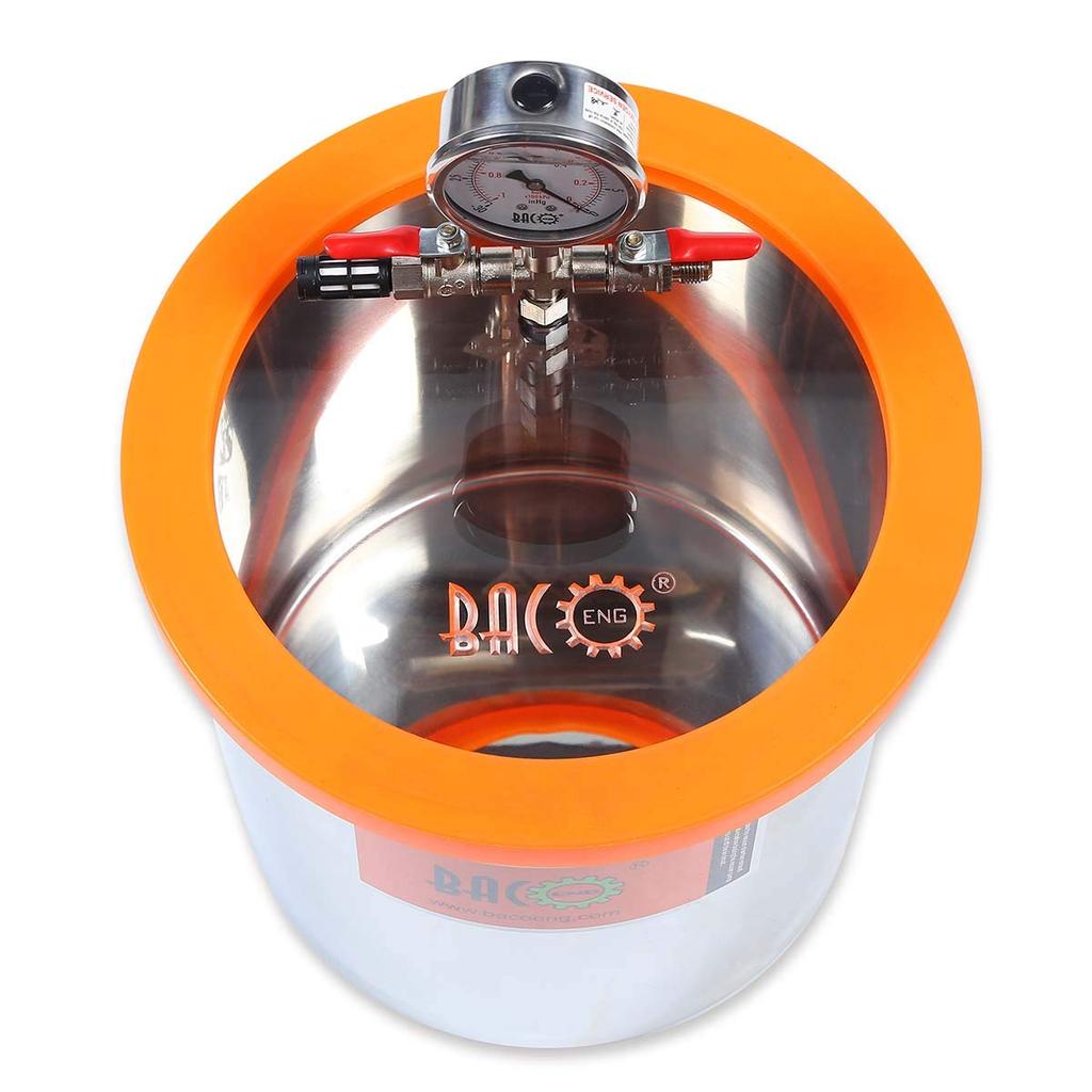 BACOENG 12L Vacuum Chamber Kit Resin Degassing Vacuum Drum Vacuum Deaerator