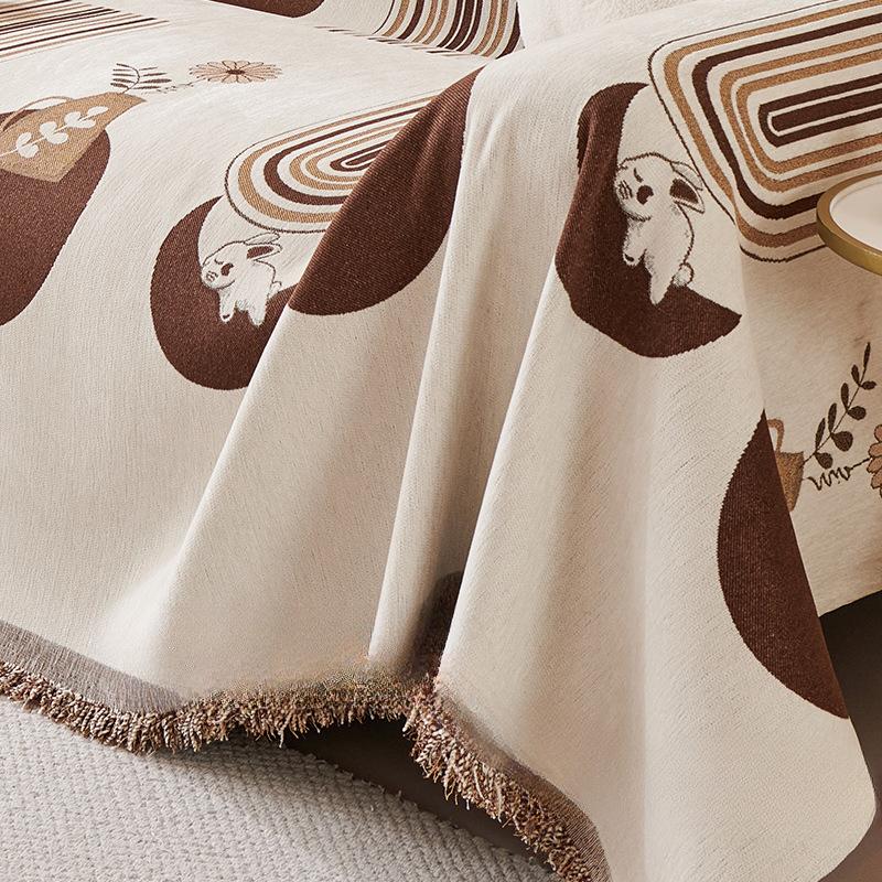 Sofabezug aus Chenille mit Cartoon-Motiv, kreativ, für alle Jahreszeiten, universell einsetzbar, kratzfest, antihaftbeschichtet, aus Wolle, vollständig bezogen, Stoffbezug