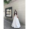 Kumikumi New Chinese Embroidery Sling Dress Women Summer Seaside Holiday Style High Waist Slimming White Long Dress