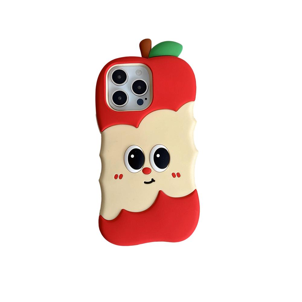 

Funny 3D Cartoon Apple Designs Soft Silicone Phone Case For iphone 16 ProMax 15 14 13 12 Pro Max Shockproof Cover For iPhone 16 Pro Max красный