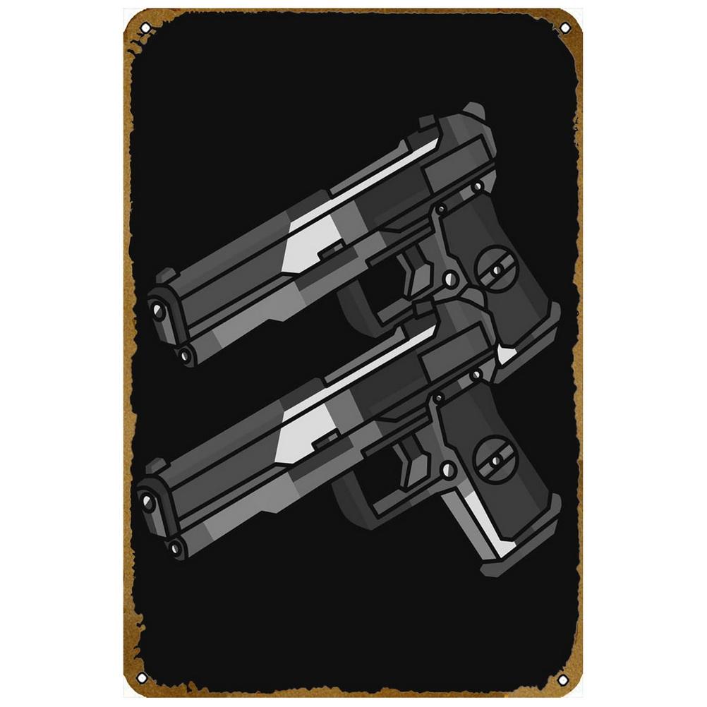 HD New Pistol Metal Tin Signs Ruger Smith Wesson Vintage Poster For Cafe Garage Bar Club Man Cave Art Wall Decorative Paintings