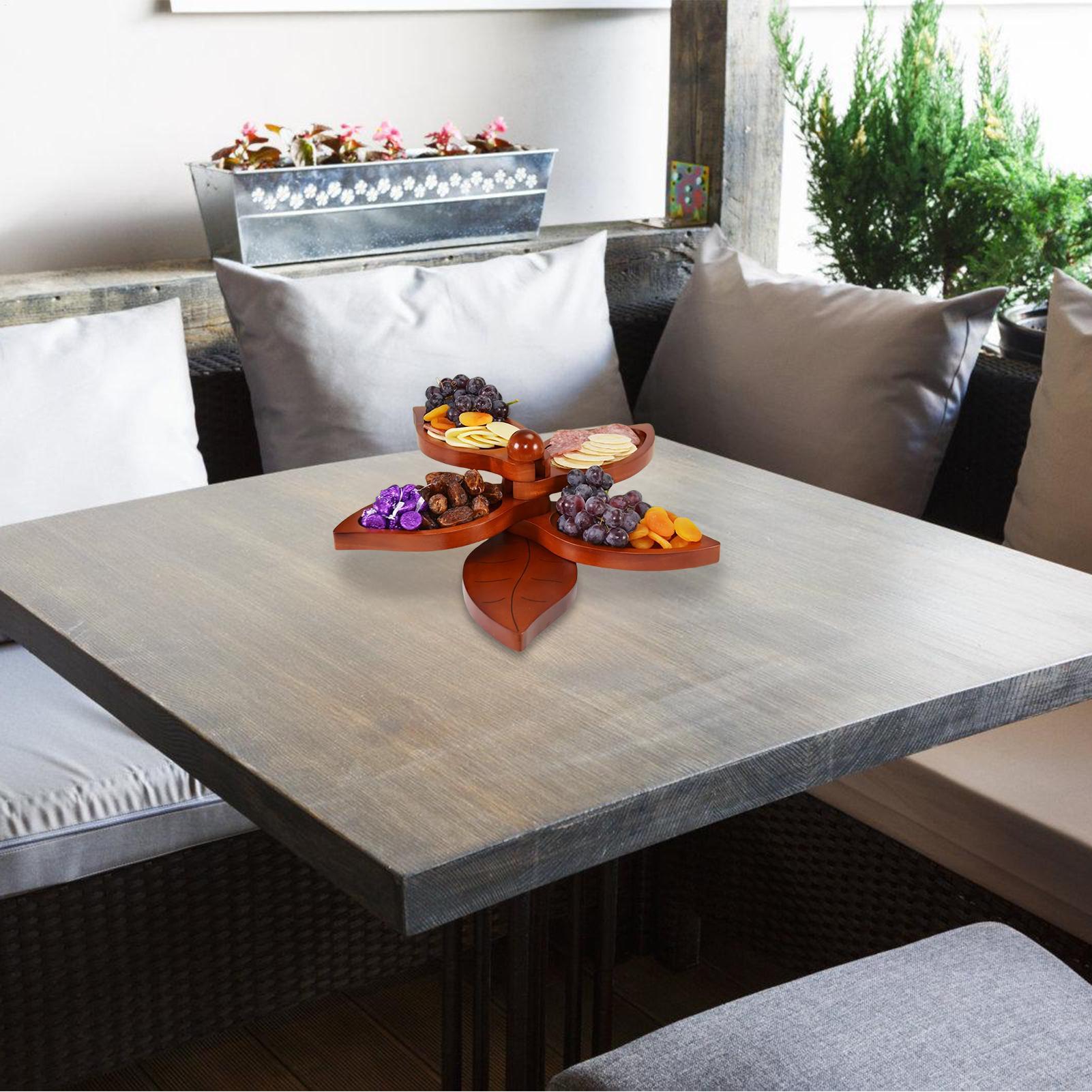 Appetizer Serving Tray 5-Tier Wooden Leaves Shape Appetizer Plate Serving Tray For Charcuterie Cheese Food Party Dessert Snack CN