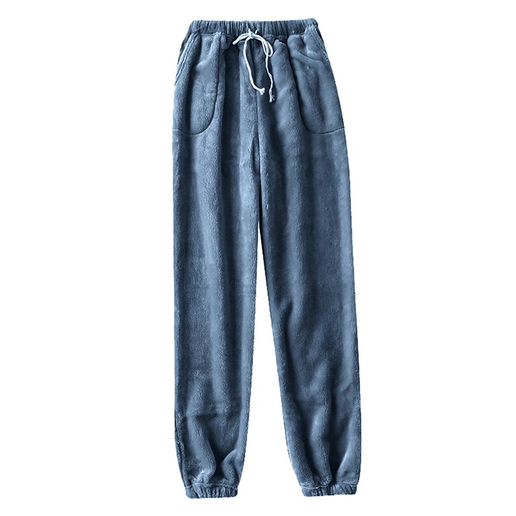 Kadın Termal Polar Cepli Pijama Sıcak Günlük Pantolon Ev Pijama Pantolon