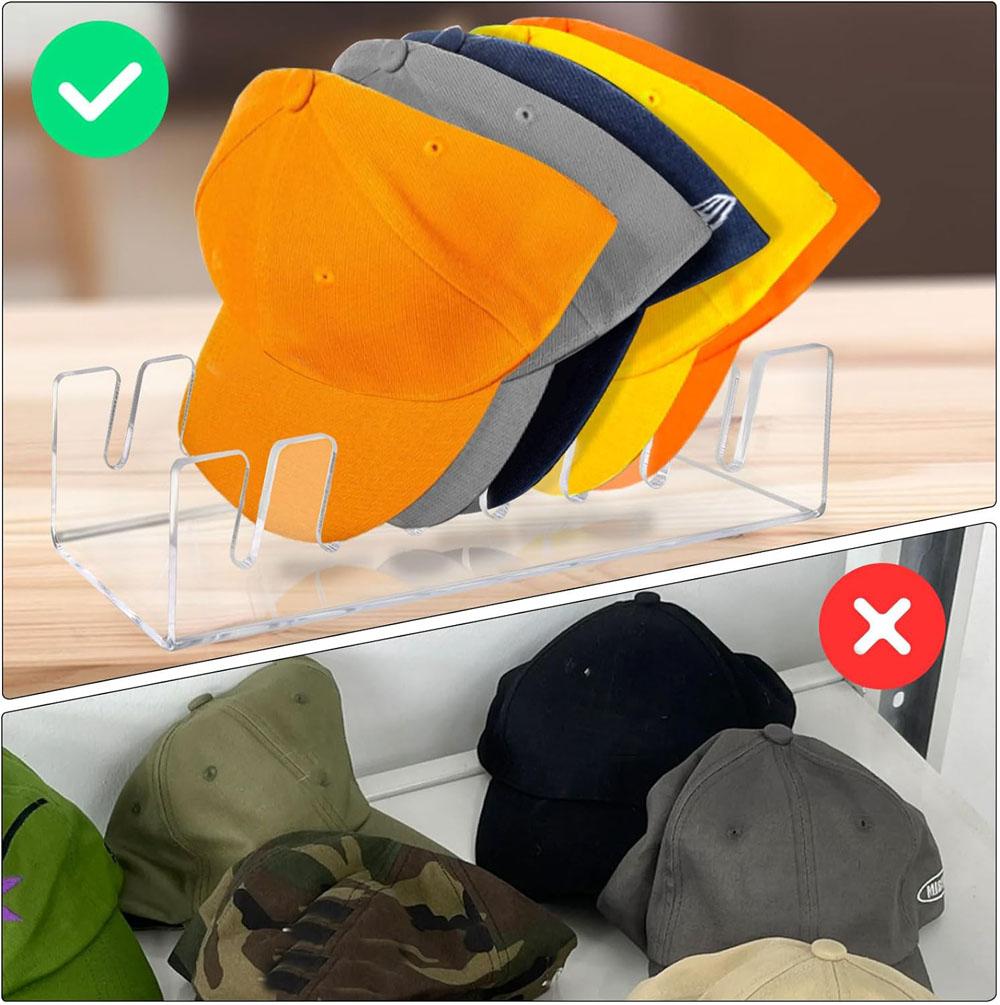7-Holes Baseball Cap Display Rack Durable Clear Acrylic Hat Holder for Home Closet Storage Organization Stores Decoration