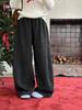 YOJIA Winter 2025 Loose Fit Girls' Plus Velvet Thick Pants