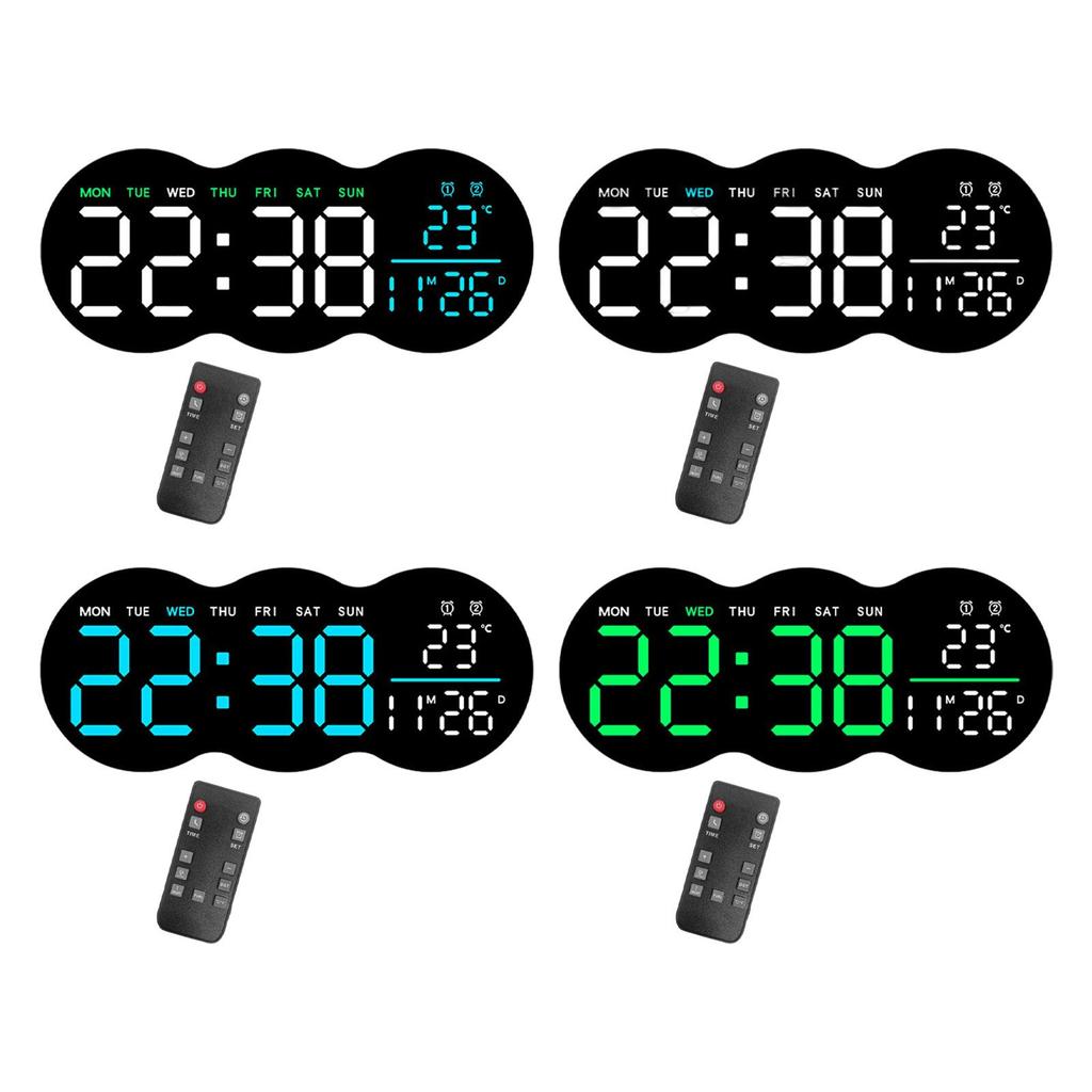 Digital Wall Clock LED Alarm Clock Hanging or Standing Multipurpose with Night