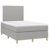 3142161 vidaXL Lit à sommier tapissier avec matelas Gris clair 120x200cm Tissu