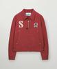 Satur Crest Logo Collar Jacket Red