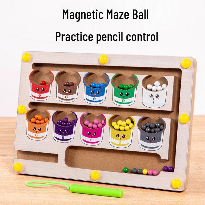 Magnetic Ball Maze: Early Education Toy for Ages 3-6 - Improves Logical Thinking and Pen Holding Skills.