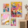 Abstract Rodeo Art Poster Colorful Eclectic Cowboy Wall Art Neutral Floral Home Office Living Room Decor Wall Decor Aesthetic