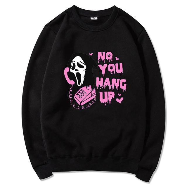No You Hang Up Hettegenser Dame/Herre Estetisk Streetwear Bokstaver Print Hettegensere Unisex Høst Vinter Halloween Hettegensere Topper