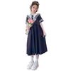 Girls Summer Preppy Knee-Length Dress for Elementary School