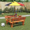 Vidaxl Picknicktafel Voor 4 Kinderen, Met Gat Voor Parasol, Spar