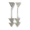 Les Trésors De Lily [N3994] - Silver 'Triangle' Silver Earrings (rhodium-plated) - 12x8 Mm
