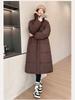 Women’s Calf-Length Windproof Thicken Warm Winter Jacket With Fur Lapel