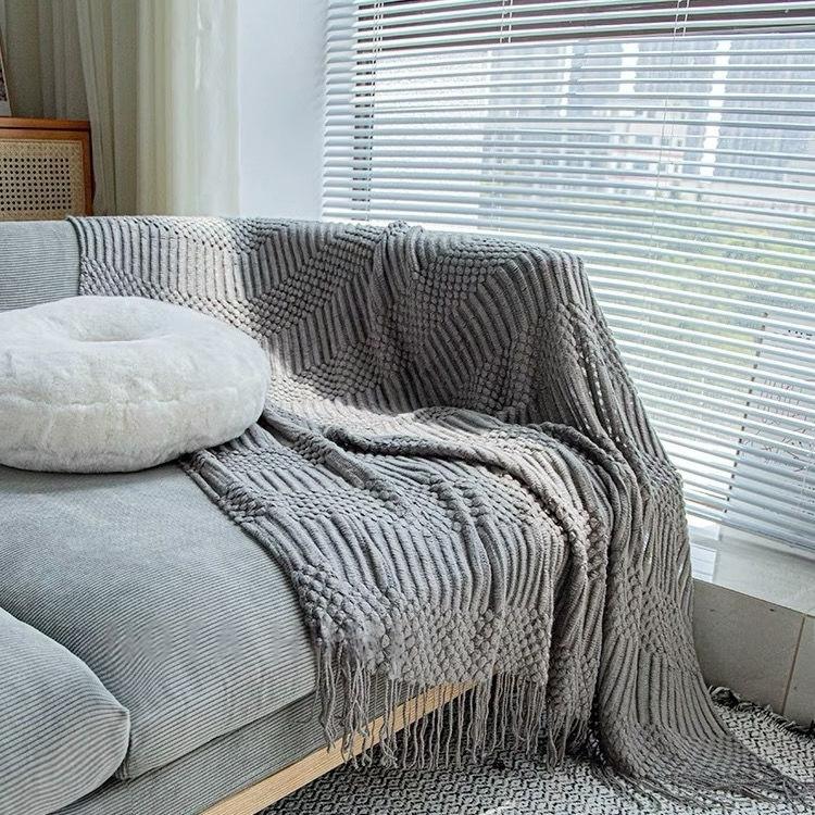 G5Zins Nordic Luxury Wool Blanket Shawl - Light Air Conditioning Throw, Sofa & Office Nap Cape.