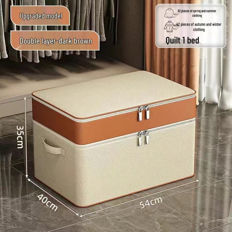 PU Waterproof Large Capacity Foldable Storage Bag Double-Pieced Double-Layer Storage Box