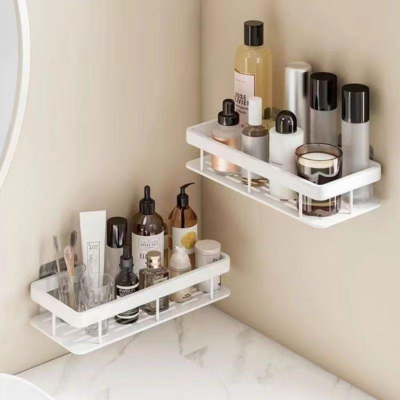 Aluminum No-Drill Corner Bathroom Shelf
