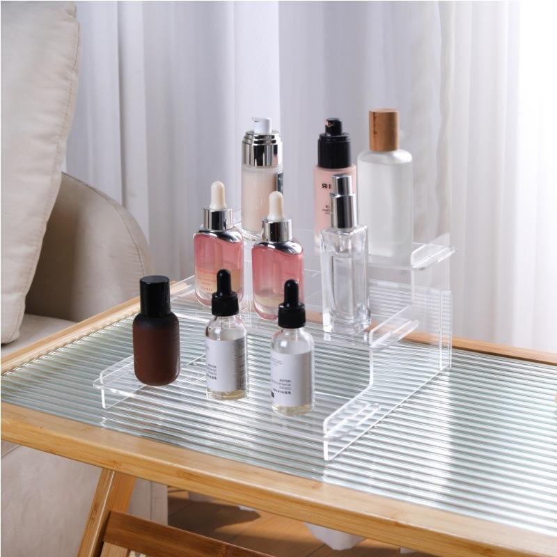 

New Transparent Acrylic Three-layer Cupcake Holder Blind Box Handmade Jewelry Perfume Storage Rack Party Dessert Racks Simple 22.6x2.6x1.9cm 4mm