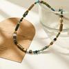 European Retro Oil Painting Style Stone Beaded Y2K Necklace for Women