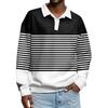 Men's Casual Striped Print Button-Up Long-Sleeve Tops