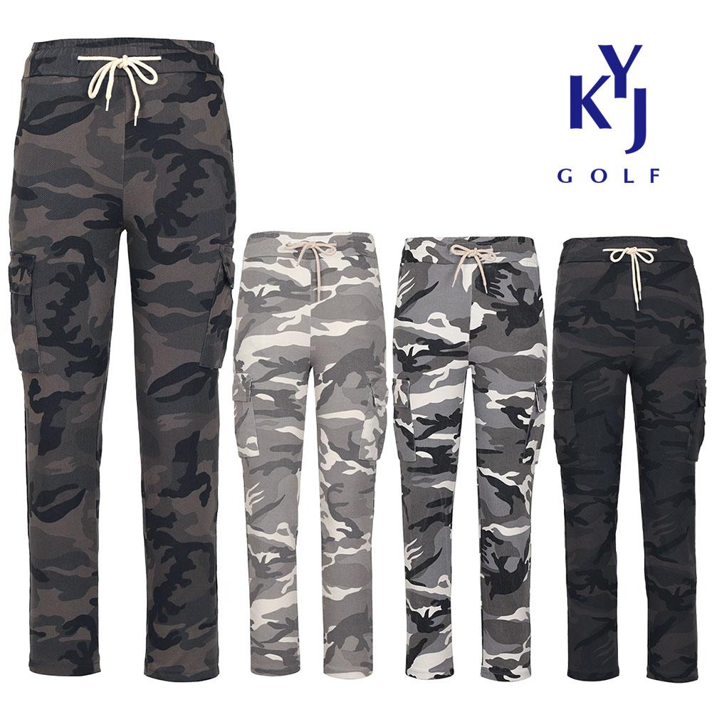 KIM YOUNG JOO GOLF Spring/Autumn Camouflage Straight Fit Cotton Four-Way Stretch Men'S Military Cargo Pants Dosmsl10 (A Type)