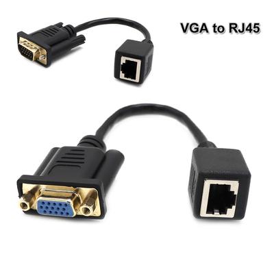 Plug and Play Male/Female To Female Network Cable Adapter VGA Extender Ethernet Port VGA To RJ45