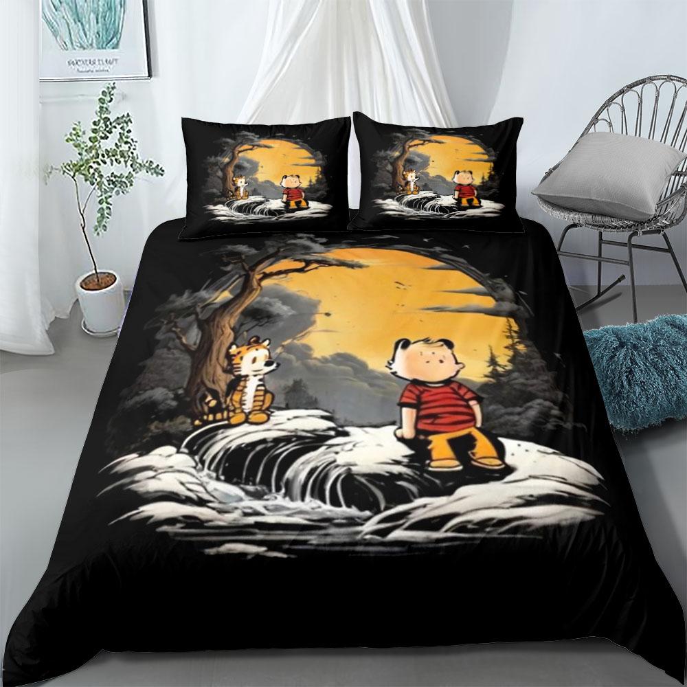 Calvin and Hobbes Duvet Cover Set EU Single Double King US Twin Full Queen Size  Bedclothes
